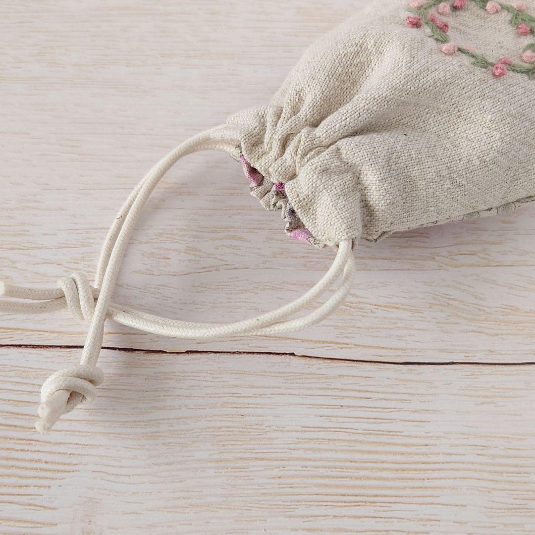 【最終出品／値下げ】ちっちゃな巾着サシェ/詰替えタイプ【フラワーリース】