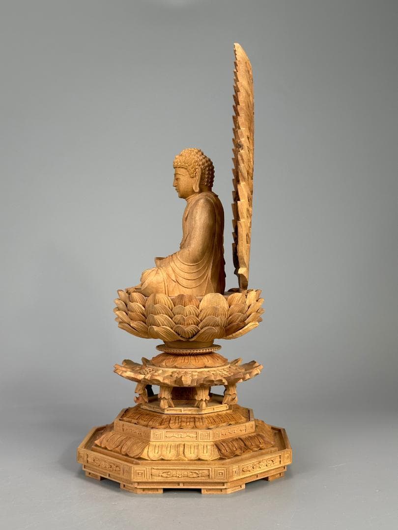 仏教美術　木彫　相国大龍　有馬頼底　白檀　細密木彫　証明書付　仏像　美品　共箱付