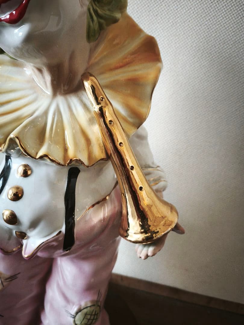 陶器人形 ピエロ アンティーク イタリア製 大型