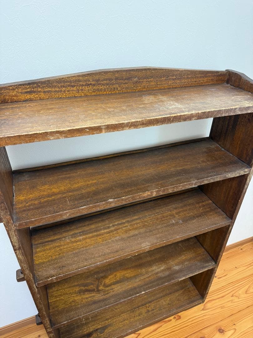 古家具 無垢材 組み木棚 昭和レトロ 飾り棚 本棚 シェルフ アンティーク