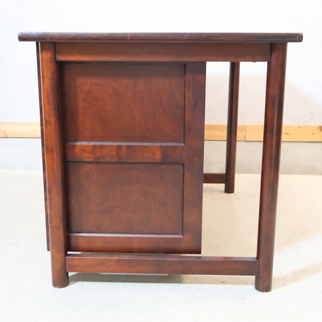 九州民芸家具 つくし工芸 書斎机 袖机 デスク ミズメザクラ無垢材 クラシック