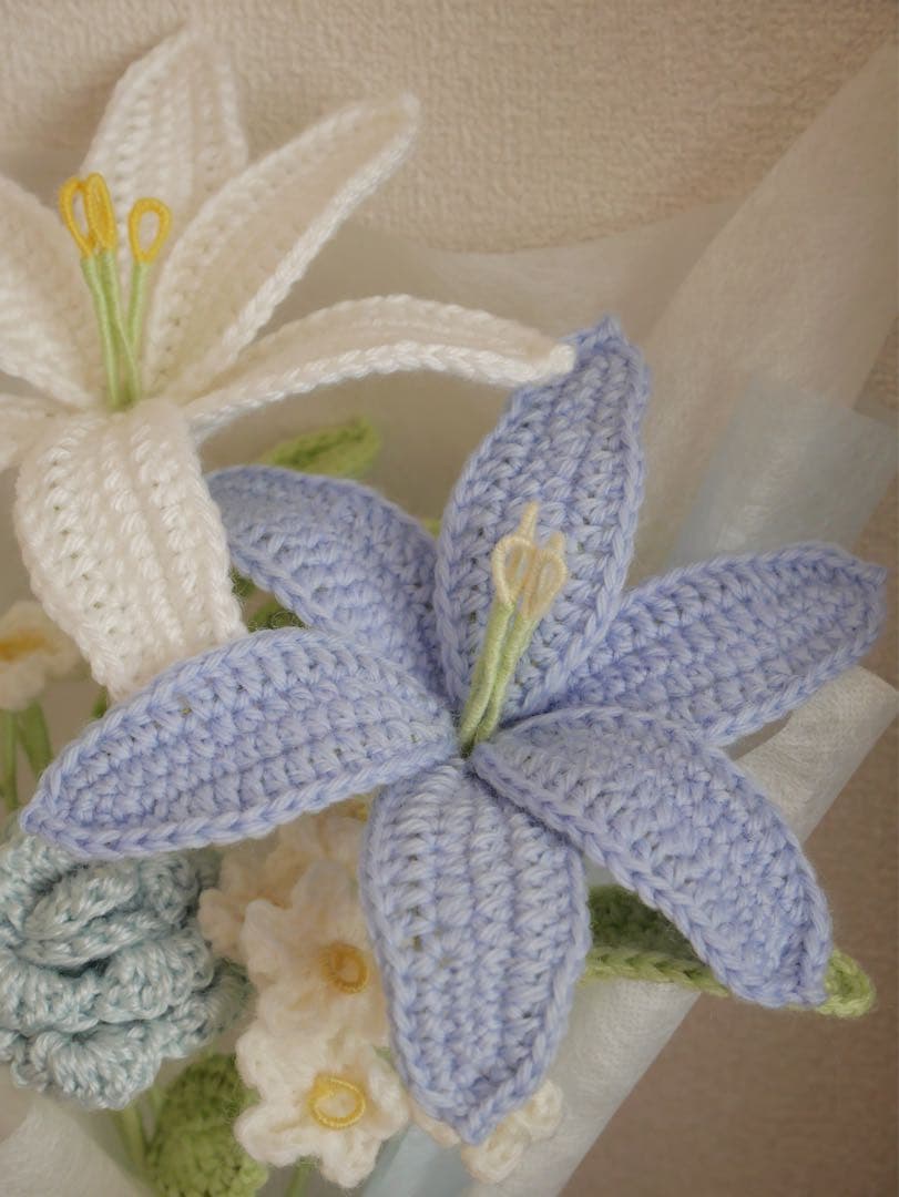 枯れない花束 あみぐるみ プレゼント 誕生日 かぎ編み 毛糸の花