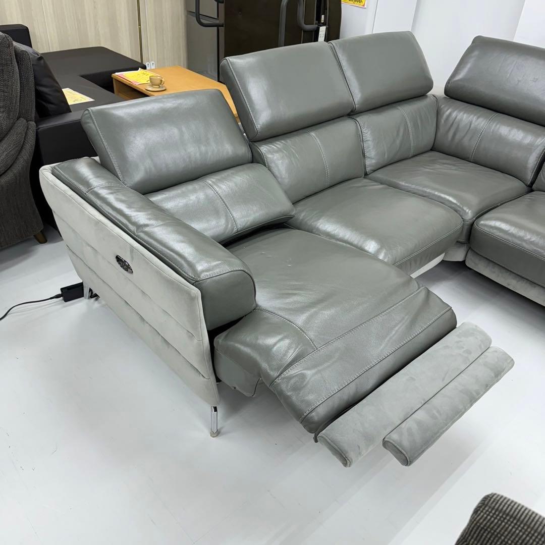 【超美品‼️】定価55万 240cm幅 電動リクライニングソファ 本革