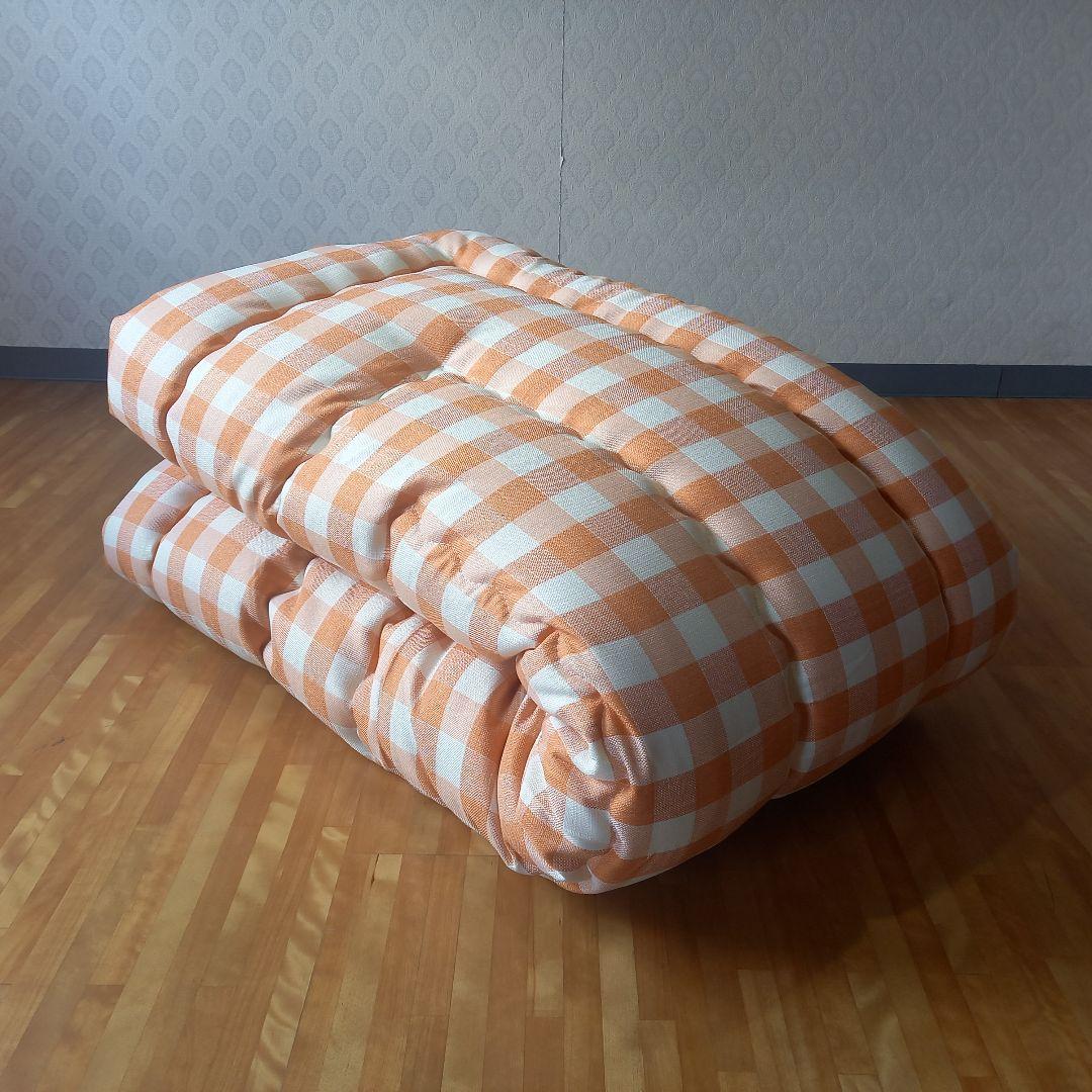 超撥水加工 厚手 厚掛け こたつ布団 大判長方形 オレンジ 清潔 安心 日本製⑦