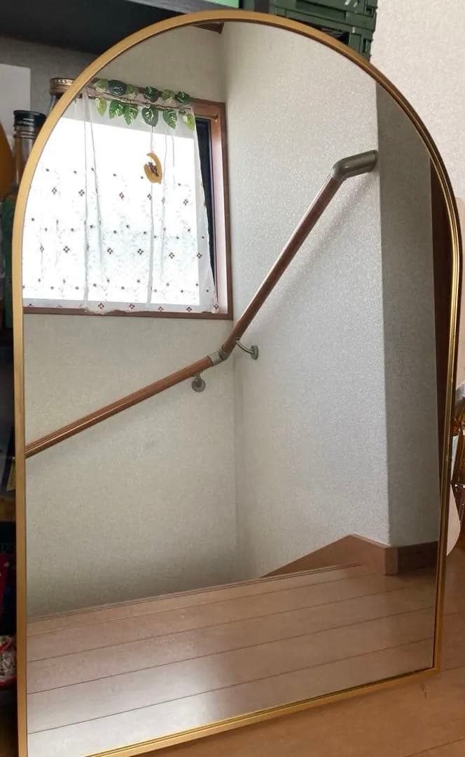 新品アーチ型金色フレーム大きな鏡アンティーク鏡大きいミラー