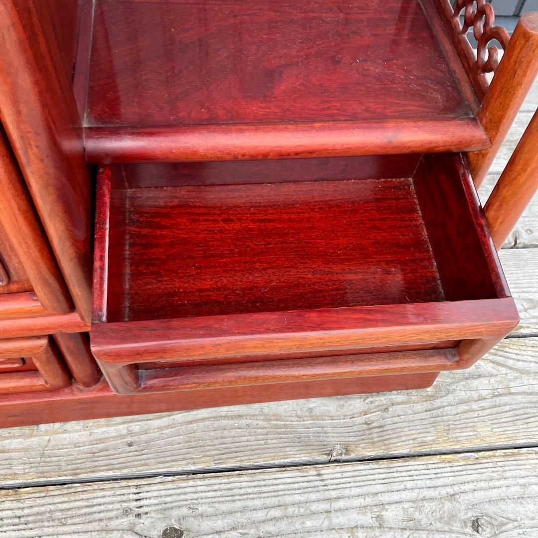 唐木家具 銘木 花梨 茶箪笥 茶棚 飾り棚 中国骨董 サイドボード ビンテージ