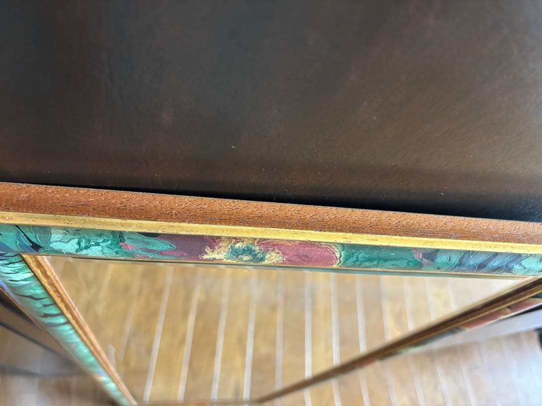 昭和レトロ鮮やかな花のウォールミラー全身鏡姿見アンティークヴィンテージ