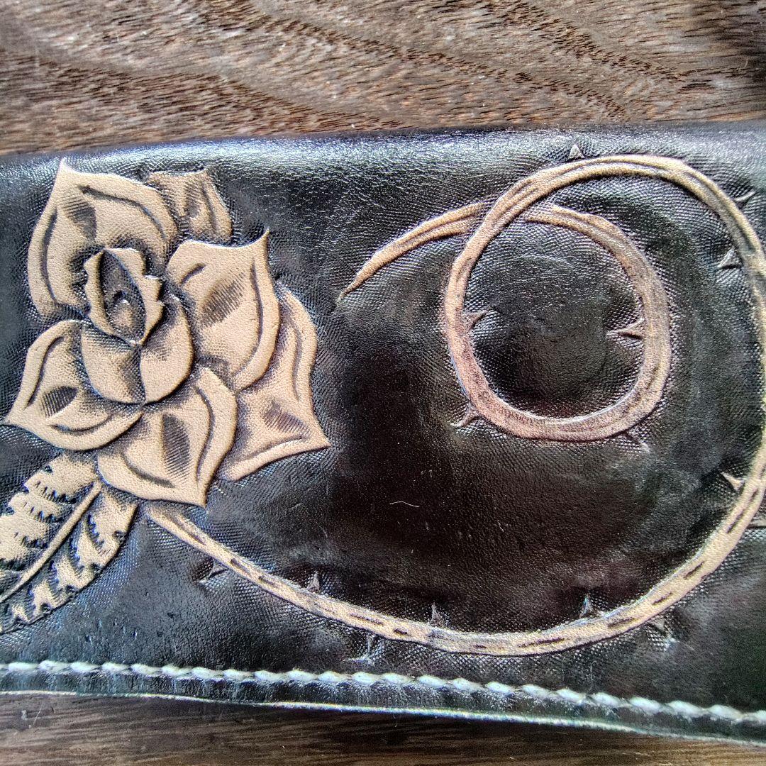 ミドルサイズ トラッカーウォレット バラ