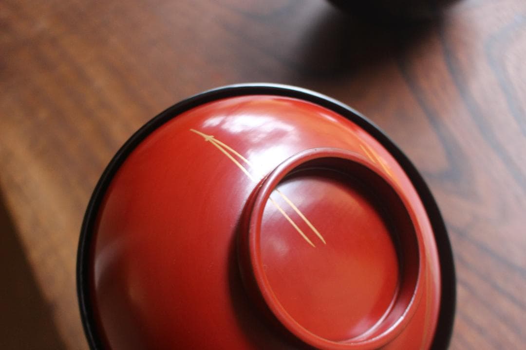 時代逸品！優美な見返し鶴蒔絵の映える日の出椀2点（検輪島塗雑煮椀蒔絵椀