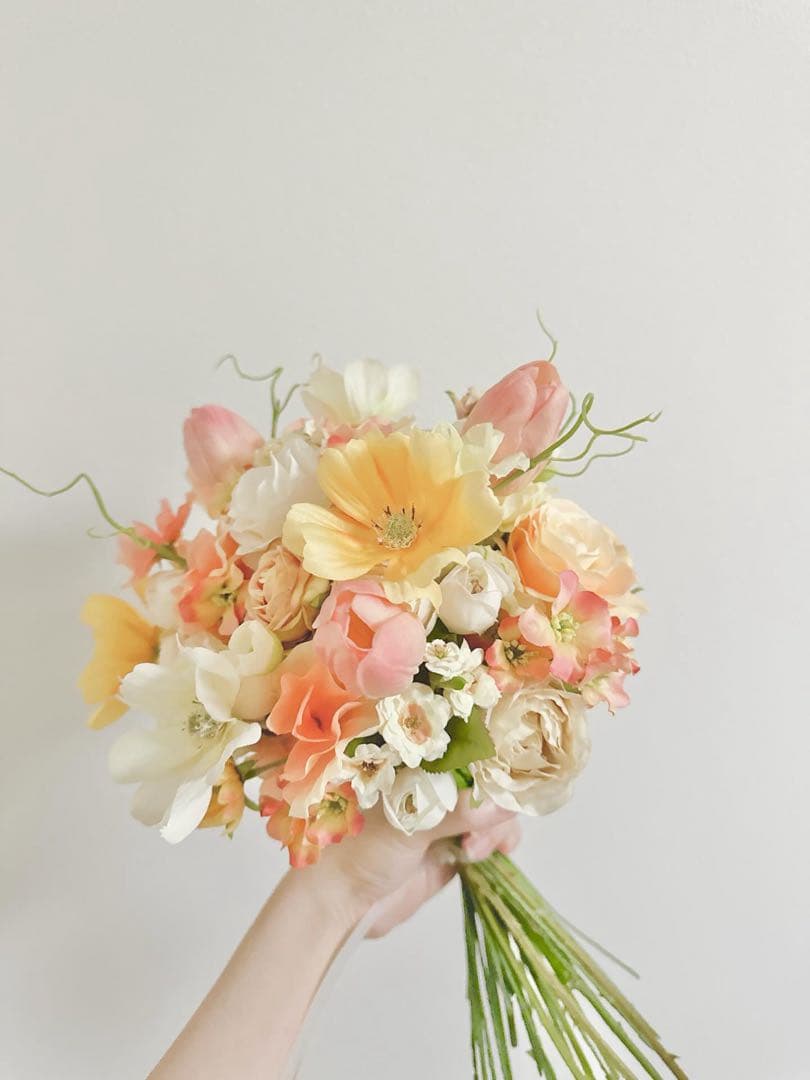 アーティフィシャルフラワー　造花アレンジメント ピンクオレンジ