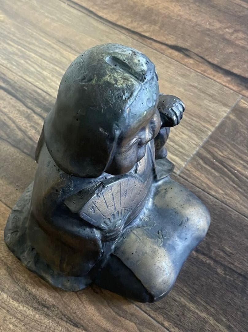 春画彫刻 春画人形 銅製 隠し絵 手招き おかめ おたふく 4.8kg銅製