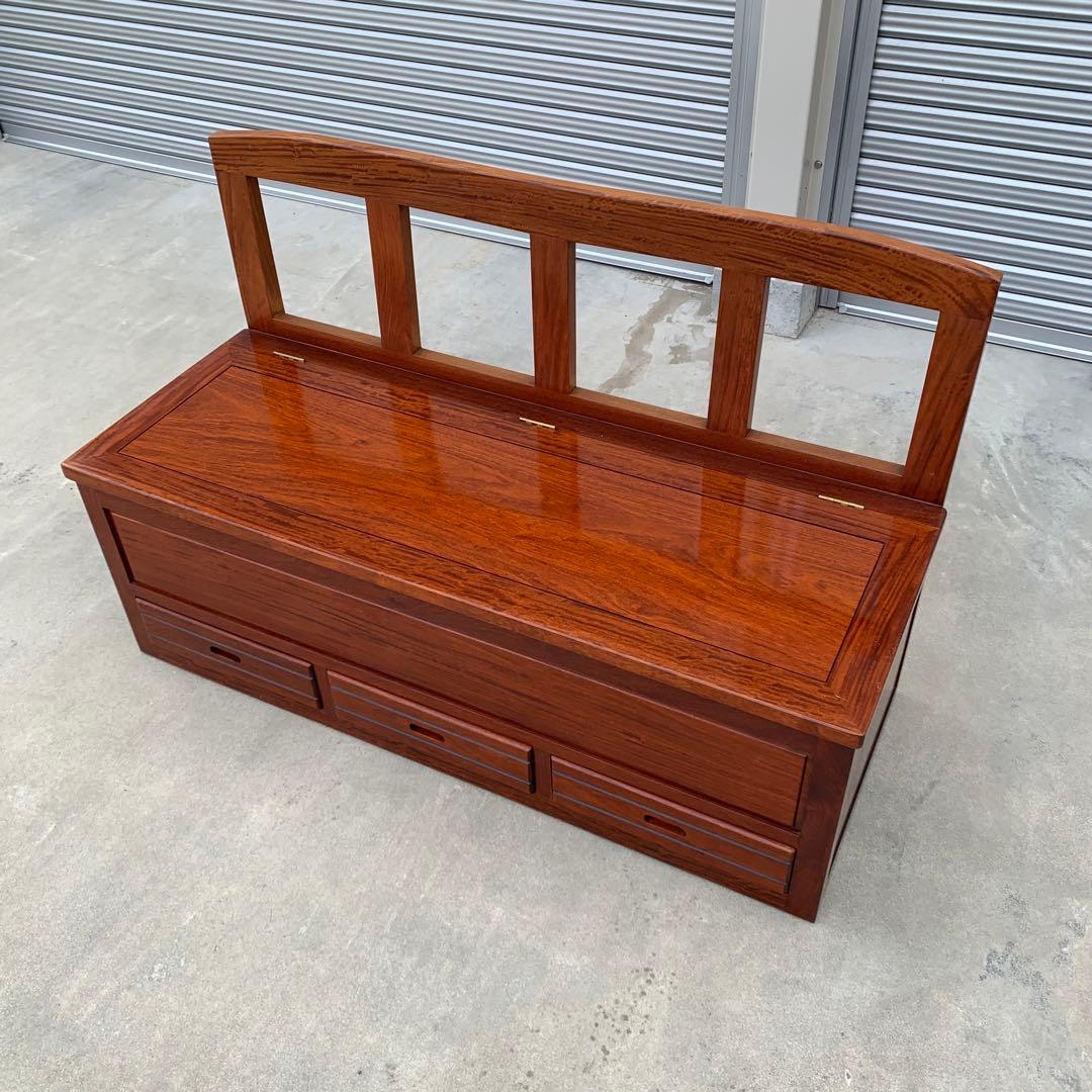 民藝家具　囲炉裏ベンチ　座面下収納・引出し付き