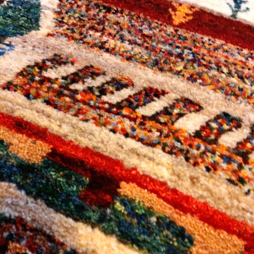 ギャッベ 148×64 イラン 幅広 廊下 草木染 ベッドサイド 手紬 手織り