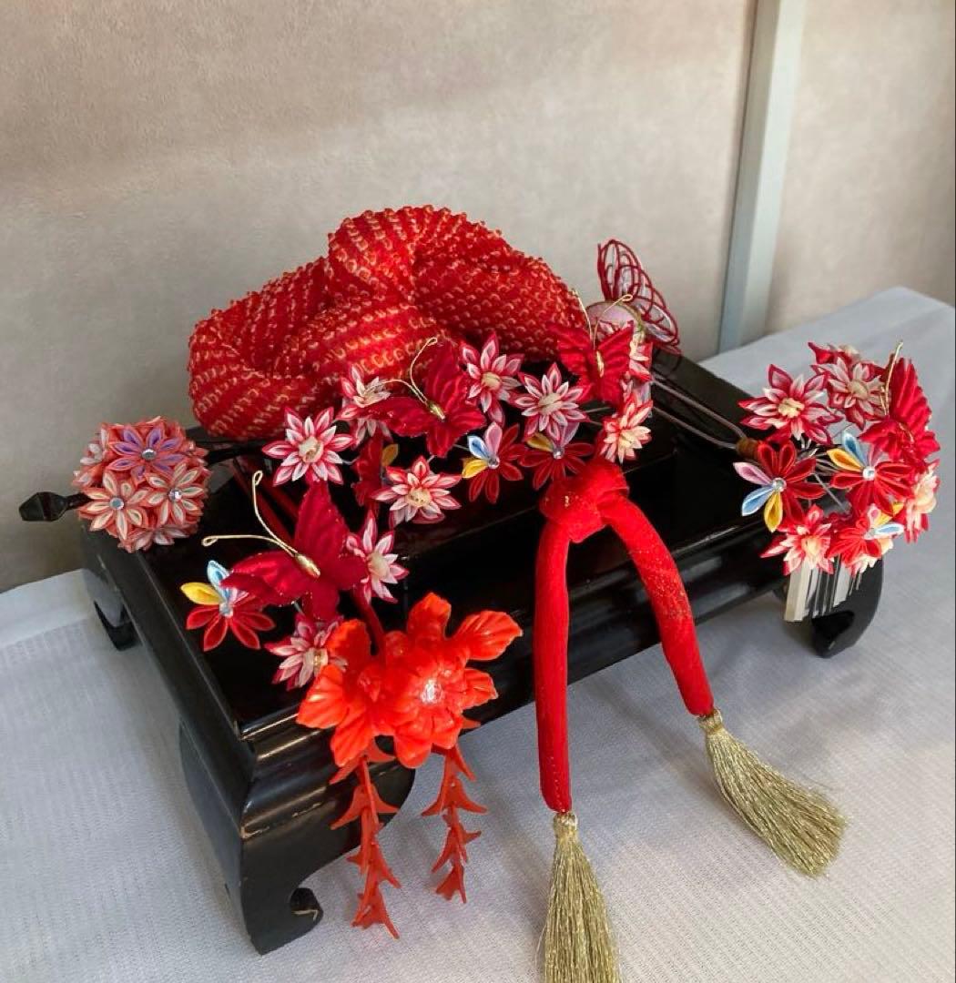 専用　七五三　花盛り！小菊と蝶々の花簪　Uピン簪　ビラ簪　花玉簪　水引簪　玉飾り