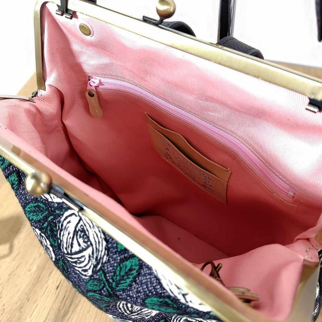 【週末SALE】ミナペルホネン/2025rosyロージィーネイビー/がま口リュッ