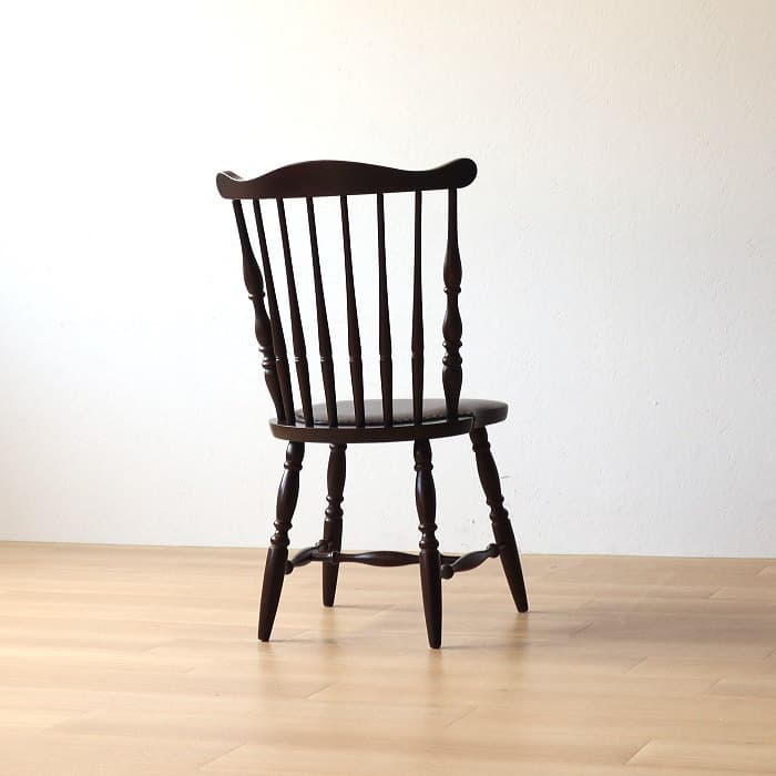アンティーク 飛騨の家具 ウィンザーチェア 古家具 無垢材 レザー張り