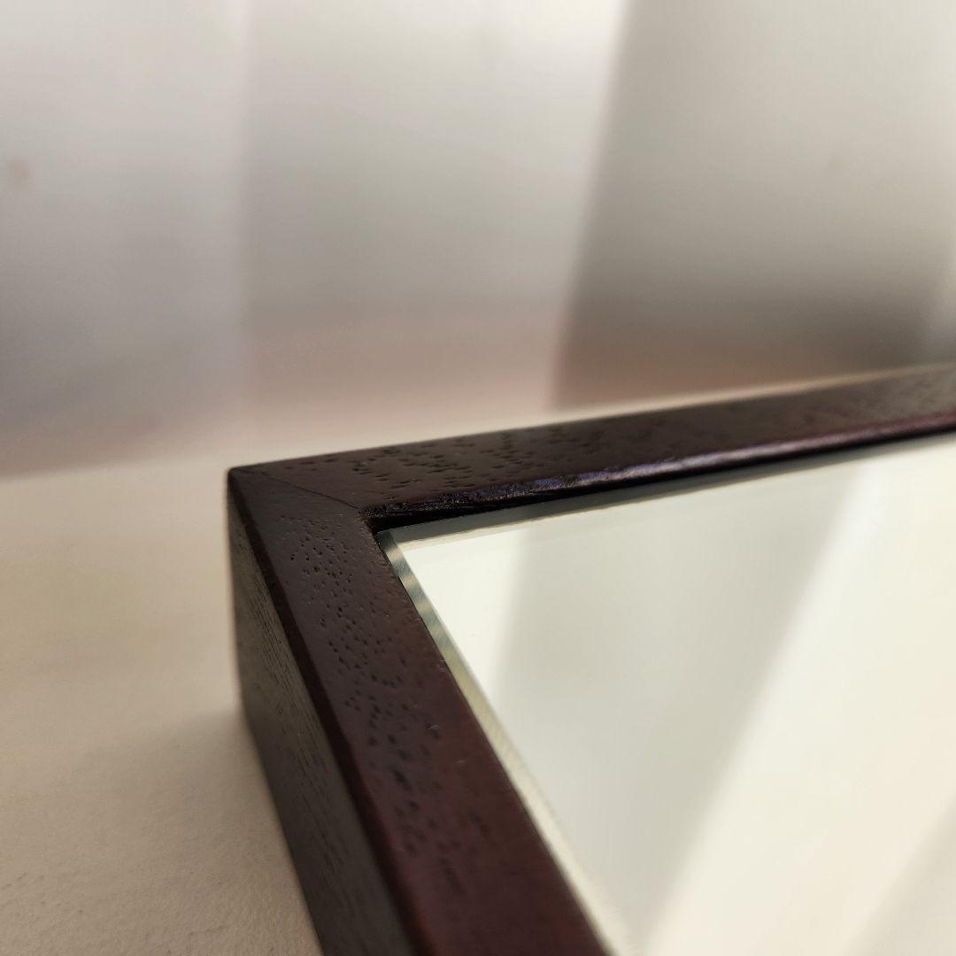 廃盤モデル　塩川光明堂 ウォールミラー HF-120 ダークブラウン 壁掛け鏡