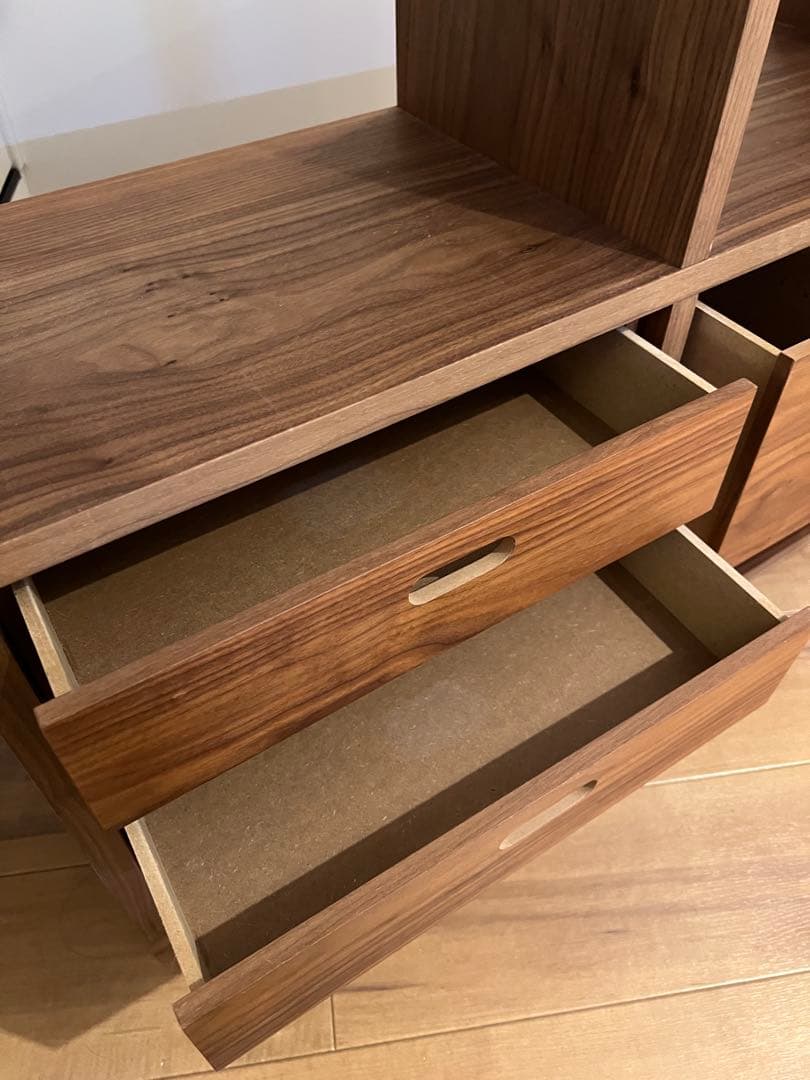 【無印良品】スタッキングシェルフ ＋ 引き出しチェストセット（ウォールナット材）