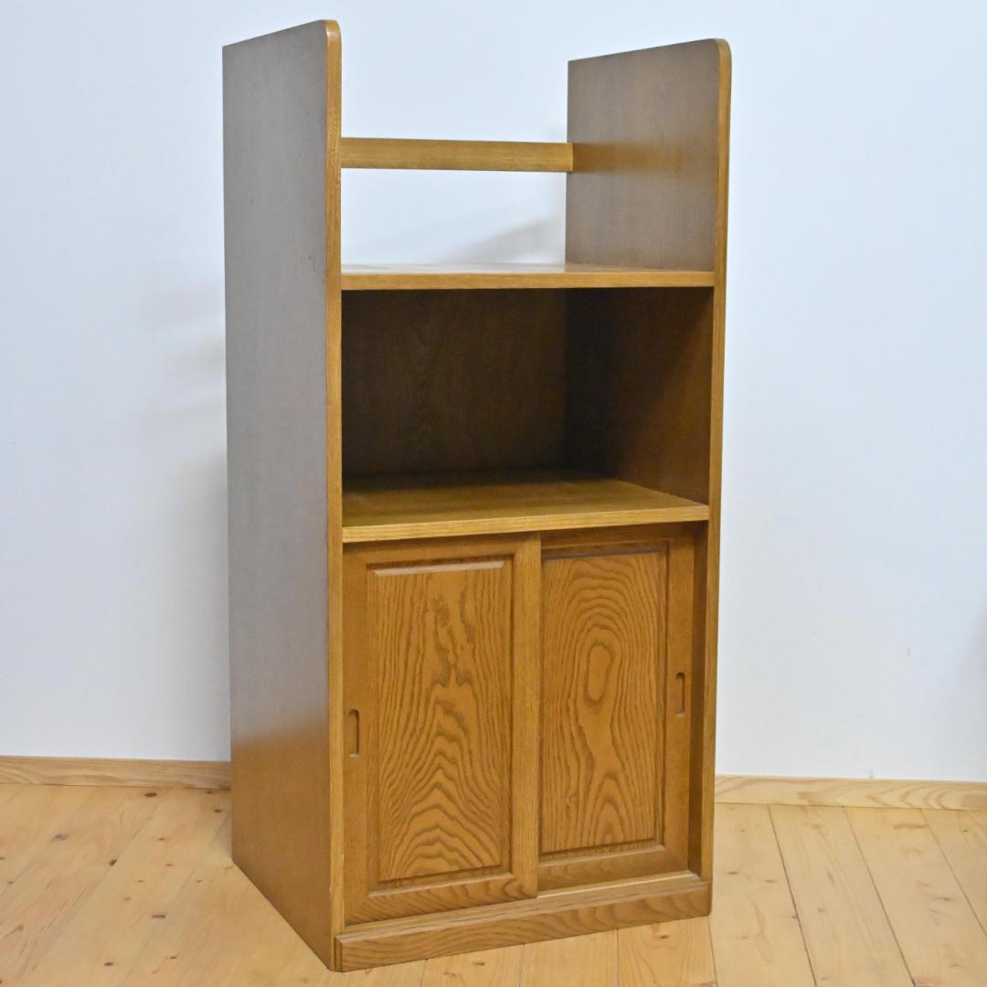 【無垢板レンジ台】天然木・収納棚・サイドキャビネット・手作り高級(静岡受取OK)