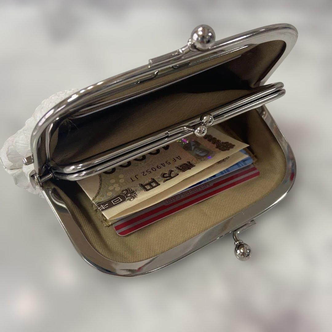 ハンドメイドダイヤモンドパイソンの本革親子がま口財布カードポケット(両面角2段付