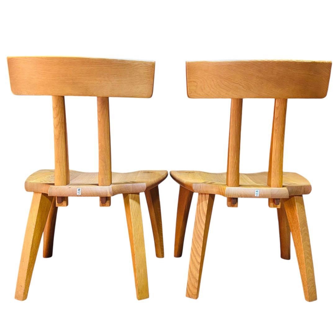 希少 飛騨産業 円空 ダイニングチェア×2 キツツキ テーブル別売り ①