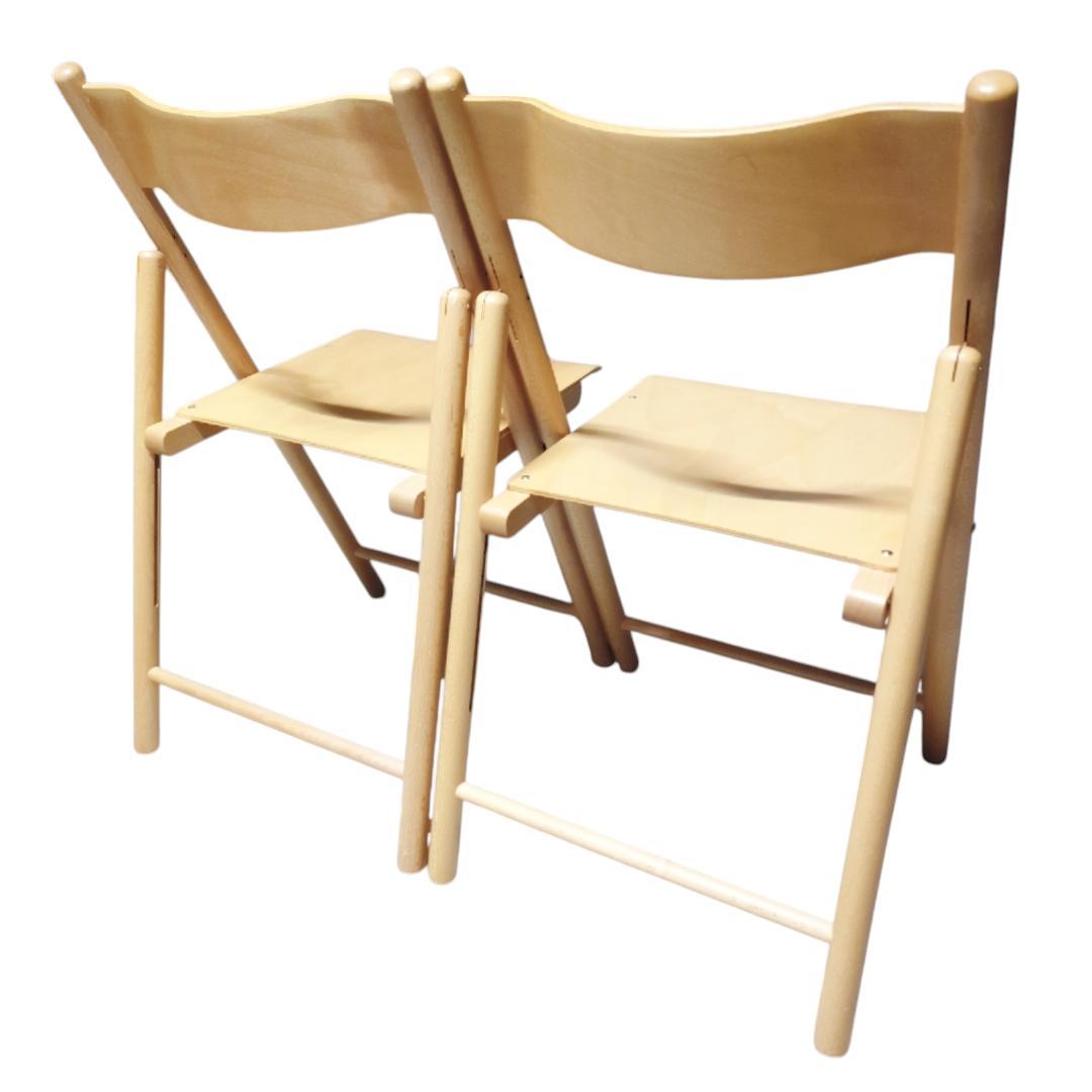 【2脚セット】無印良品 廃盤 折りたたみ椅子 ブナ材 フォールディングチェア