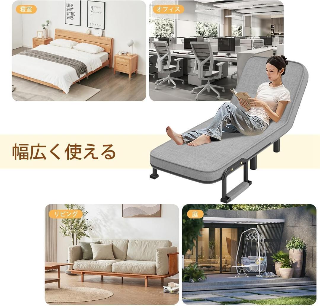 ※北海道/沖縄不可 ソファーベッド 折りたたみ 3WAY 1人掛け グレー1人用