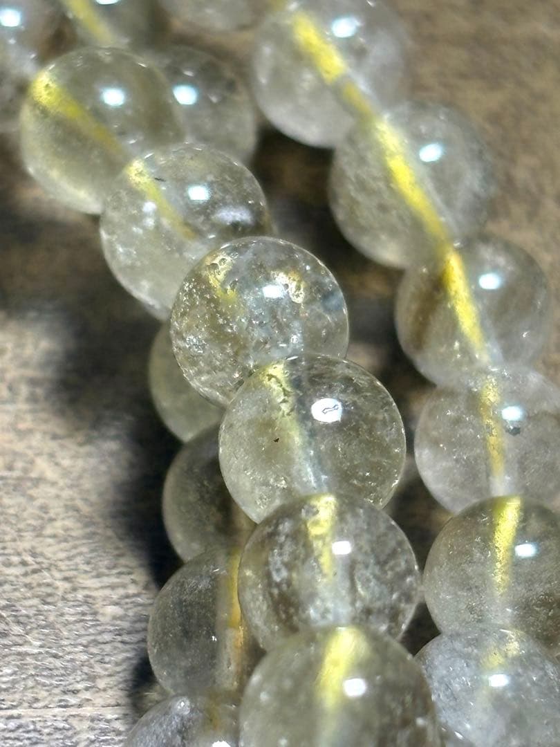 ブラックリビアン3連ブレスレット約6.3㎜（新品未使用）高品質クリストバライト入