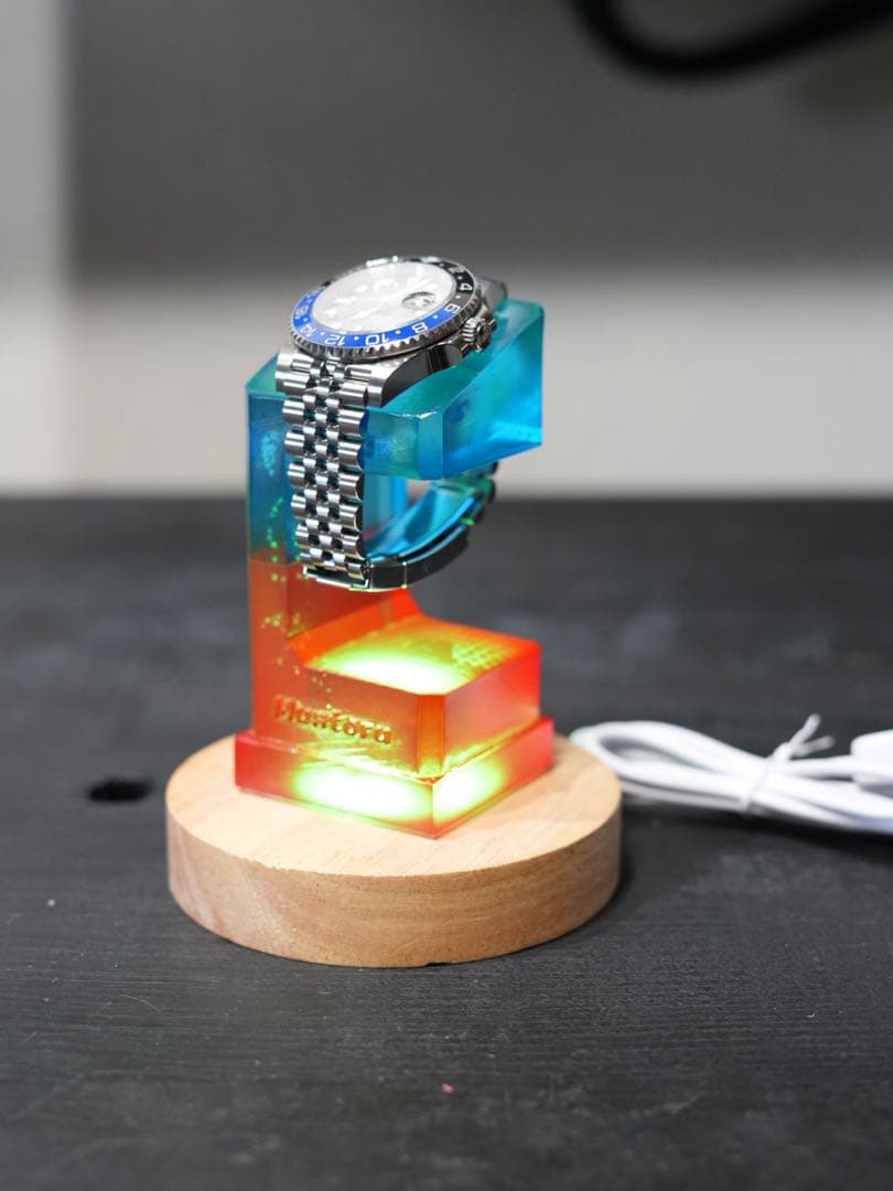 腕時計スタンド クリアレジンムントル バイカラー