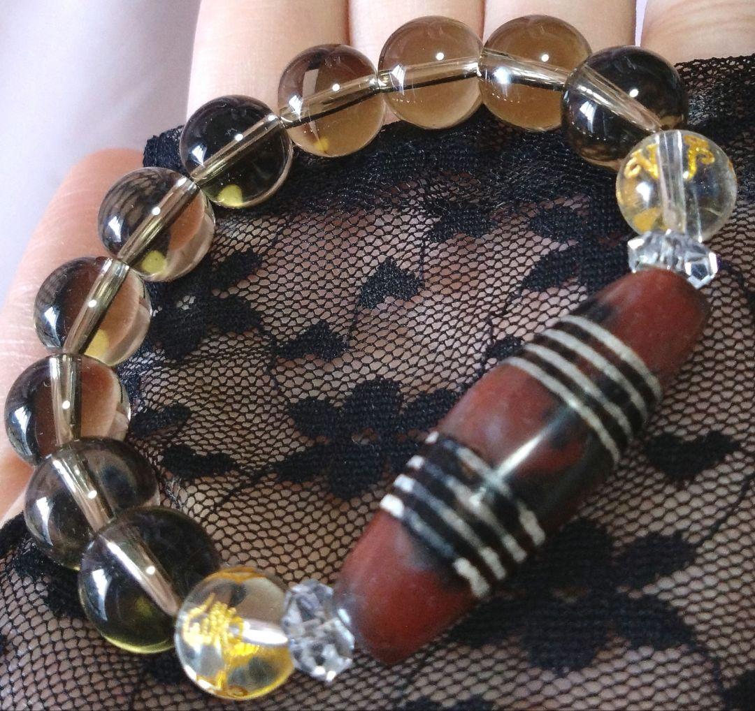 【希少 天珠】三色八線天珠 良質紅玉 ブレス ※サイズ変更OK dzibeads