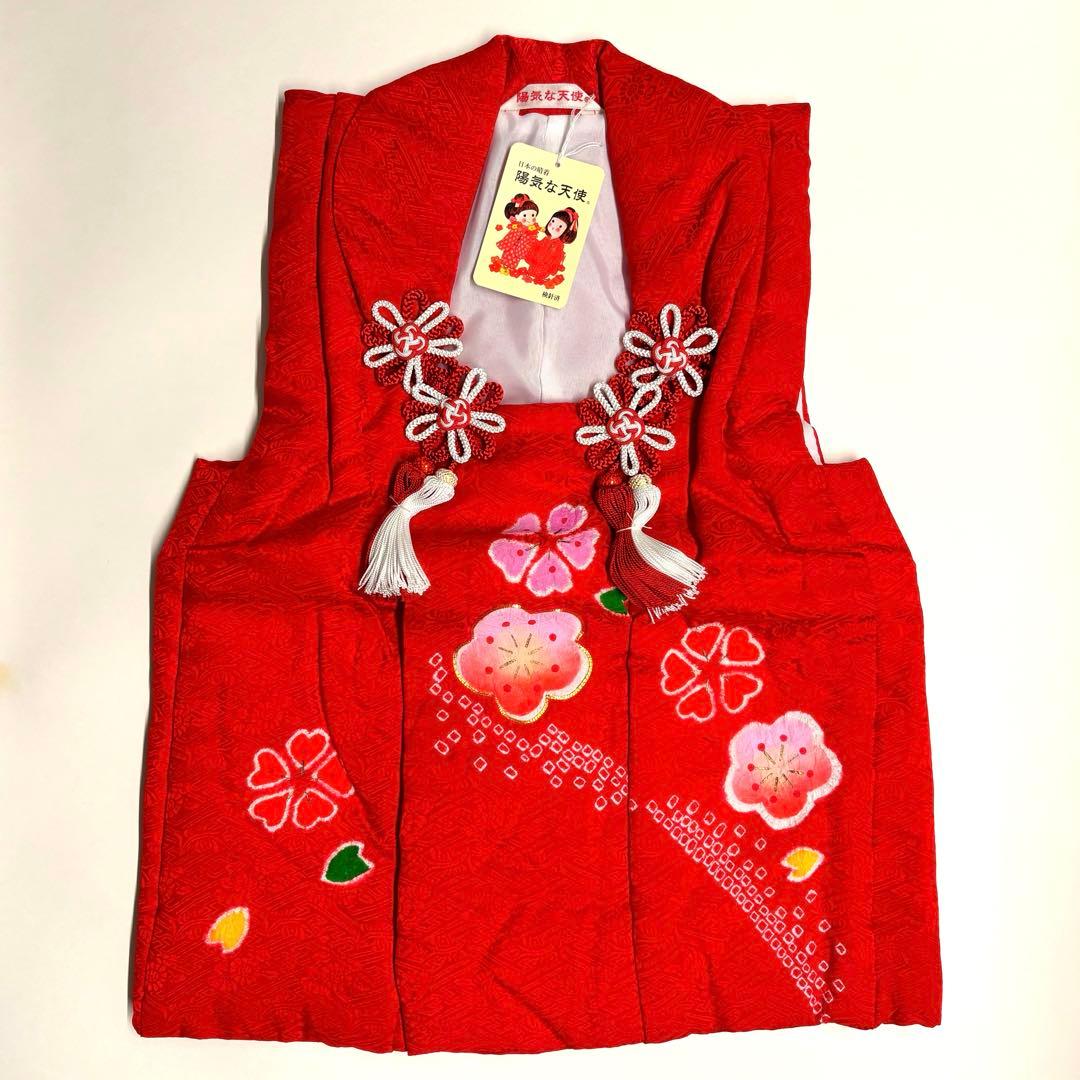 【値下げ】被布　正絹　赤　3歳　七五三