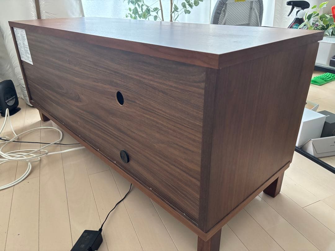 無印良品　ウォールナット　木製テレビ台 ガラス扉付き